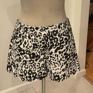 J. Crew High Waist Black and White Patterned Shorts